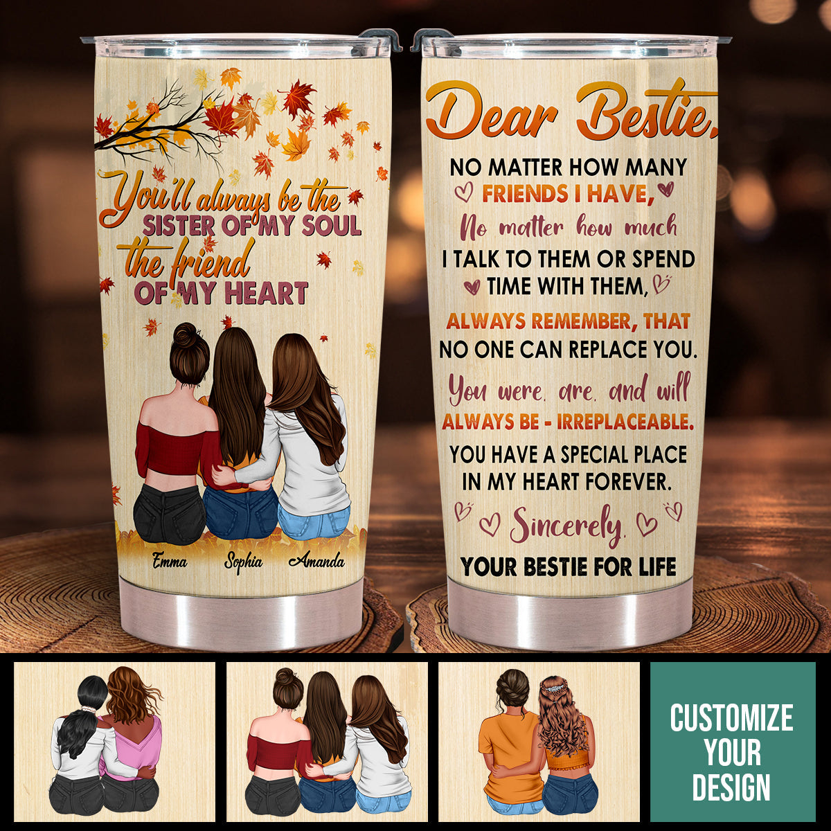 Sister Of My Soul - Personalized Tumbler - Gift For Friends, Bestie, Sister, Autumn SisterOfMySoul-1.jpg