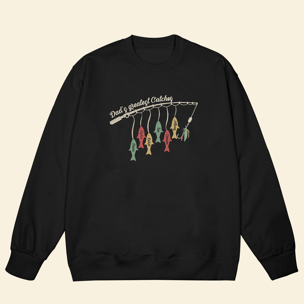 Papa Greatest Catch - Personalized Embroidered Apparel - Gift For Father Sweater.jpg?v=1742187621
