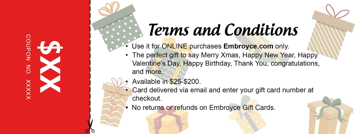 Embroyce Gift Card