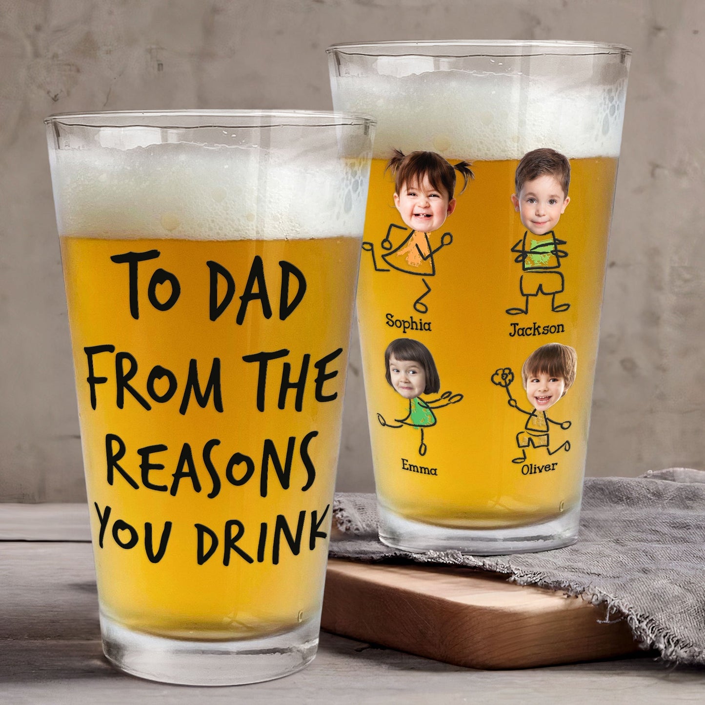 To Dad From The Reasons You Drink - Personalized Photo Beer Glass Father's Day Gift To-Dad-From-The-Reasons-You-Drink-Personalized-Photo-Beer-Glass_2.jpg