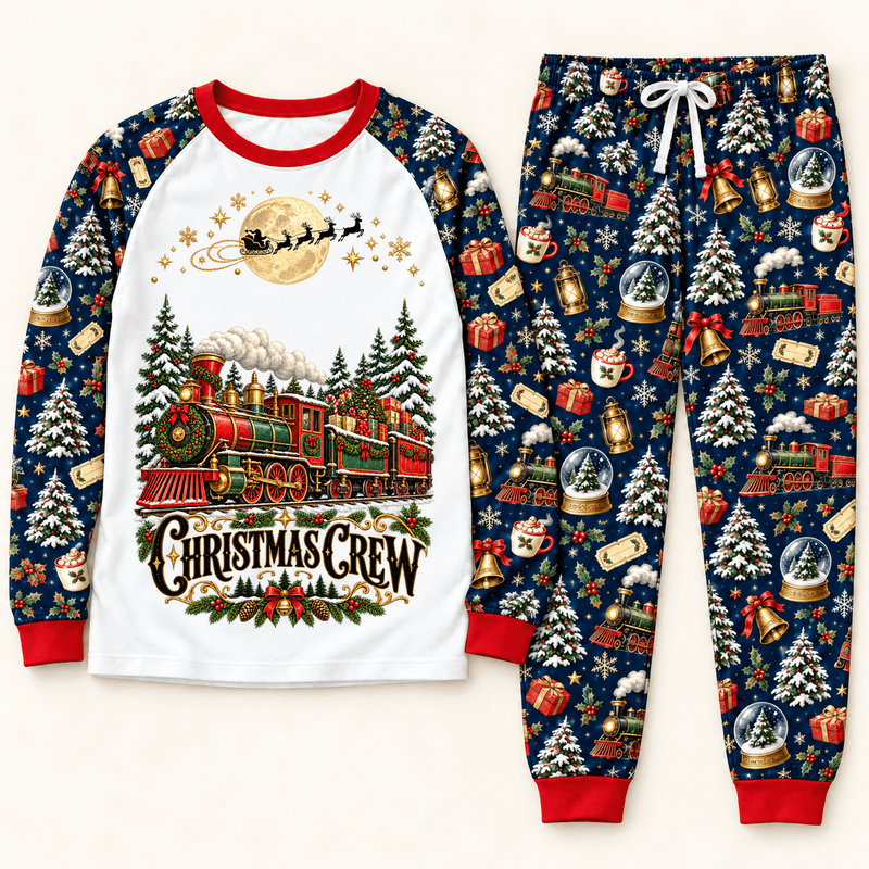 Polar Express Family Matching Christmas Pajamas — Personalized Family Name