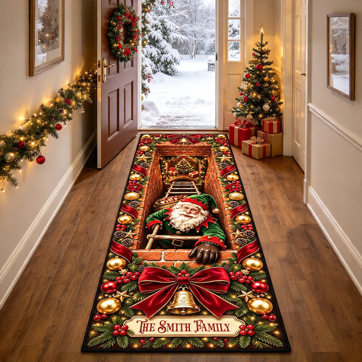 Santa Claus Chimney Runner Rug - Personalized Christmas Home Decor for Family a9977bdd-d4a8-4d67-9d10-aa15156ddb8e-Banner-4.jpg