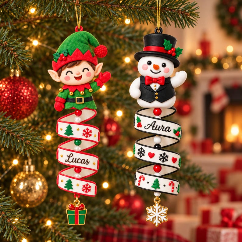 Christmas Snowman Spiral Ornament, Custom Name Snowman Acrylic Ornament, Christmas Tree Decor, Santa Snowman, 2026 Christmas Keepsake, Gift For Kid b1a2c6b1-7f47-4191-8f7c-0742733a1cf8-ui120.jpg
