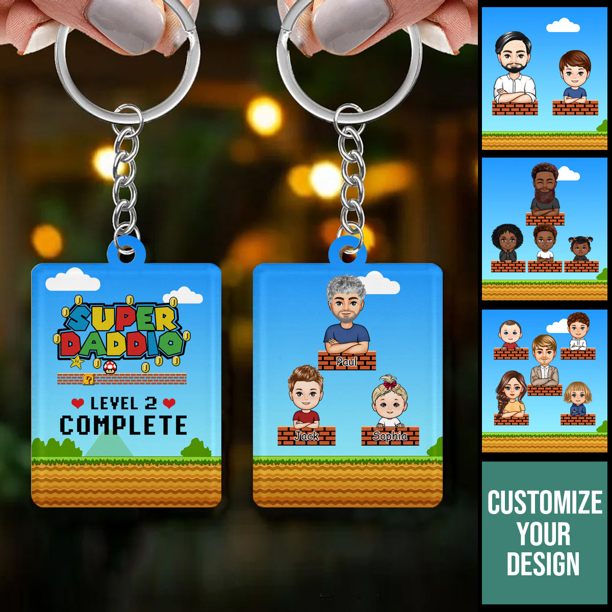 Super Daddio Level Complete - Personalized Acrylic Keychain - Gift For Father banner1_8c2b4e00-905f-4084-aef1-be4fff81feb6.jpg