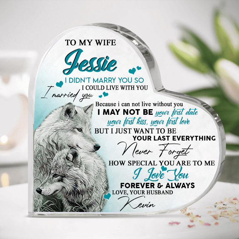 Wolf To My Wife Never Forget How Special You Are To Me Personalized Heart Shaped Acrylic Plaque - Gift For Wife banner_ca17b20c-6eb5-4524-a7a5-0c8c67895cd3.jpg