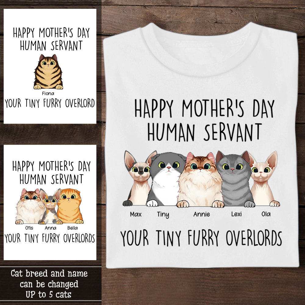 Witty Cat Your Tiny Furry OverLords Personalized Apparel Cat Mom bannertshirt-overlords-fb.jpg