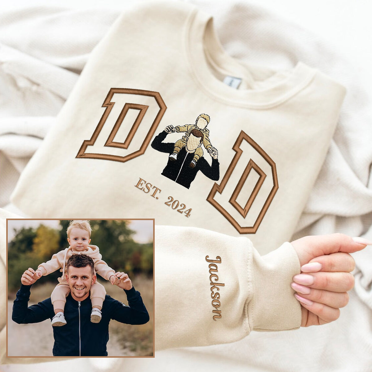 Custom Dad shirt, Embroidered dad shirt, Embroidery Photo, custom embroidered shirt, custom photo shirt,custom picture dad.jpg