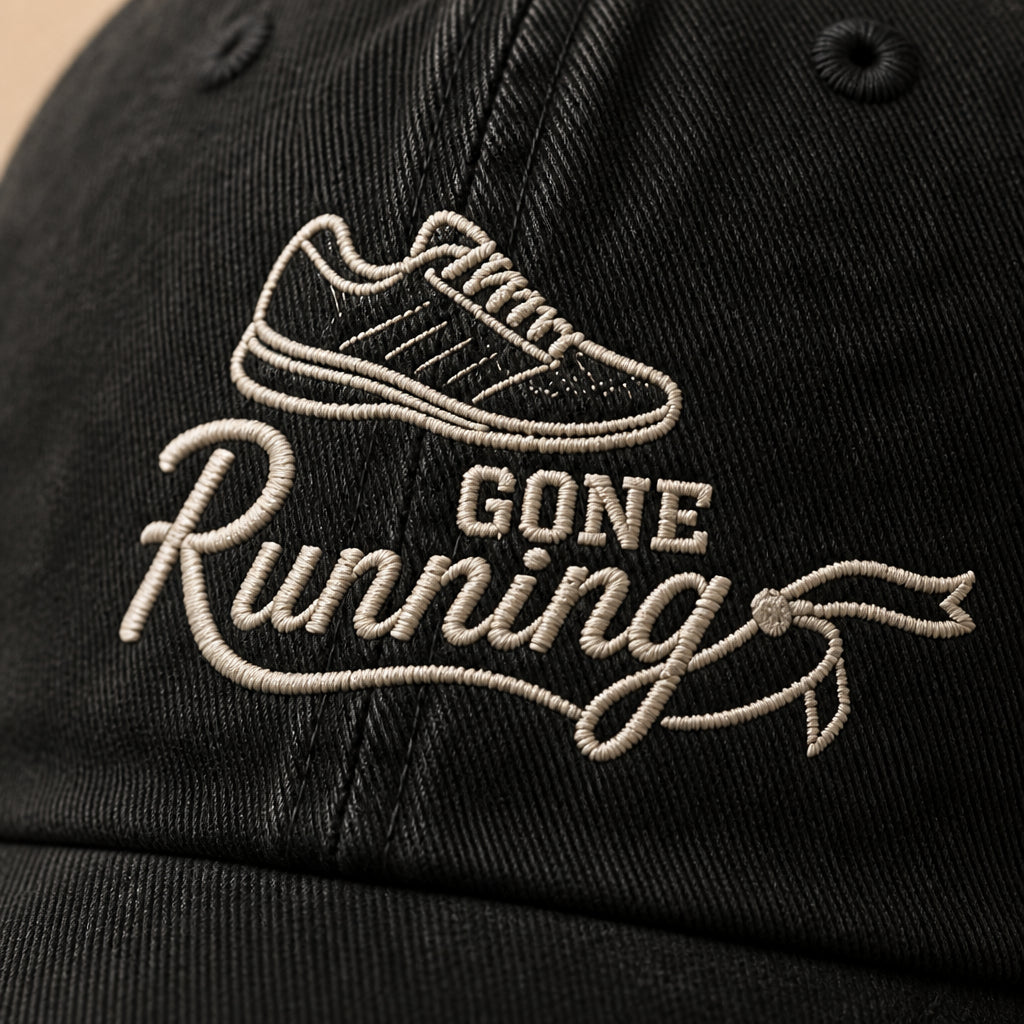 Gone Running Embroidered Dad Cap - How it is made