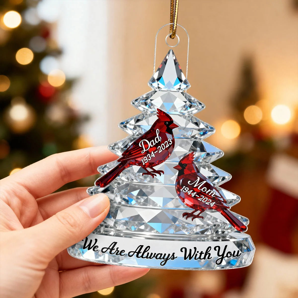 Memorial Tree Cardinals - Personalized Acrylic Ornament