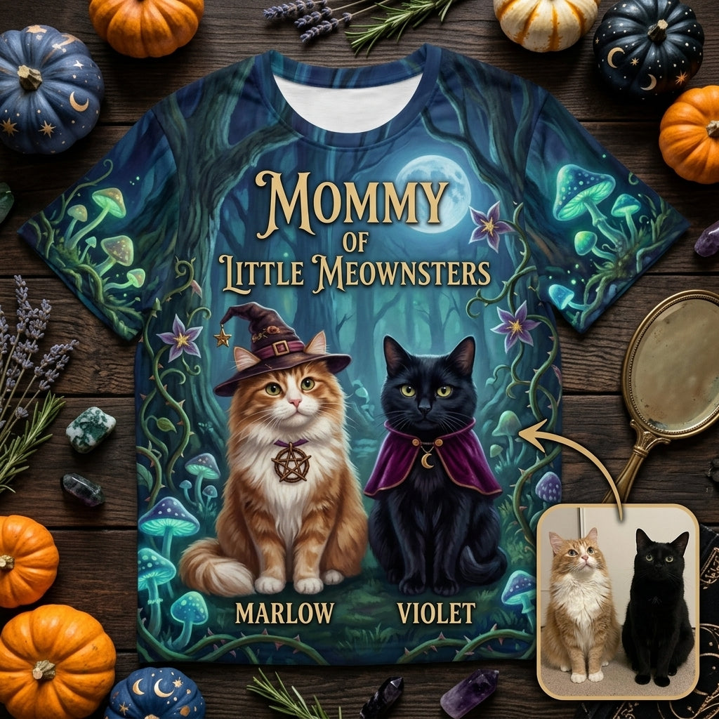 Mommy of Little Meownsters – Personalized Photo T-Shirt - All over printed – Halloween Gift hero-6a71b2478cca38507476bd2b.jpg
