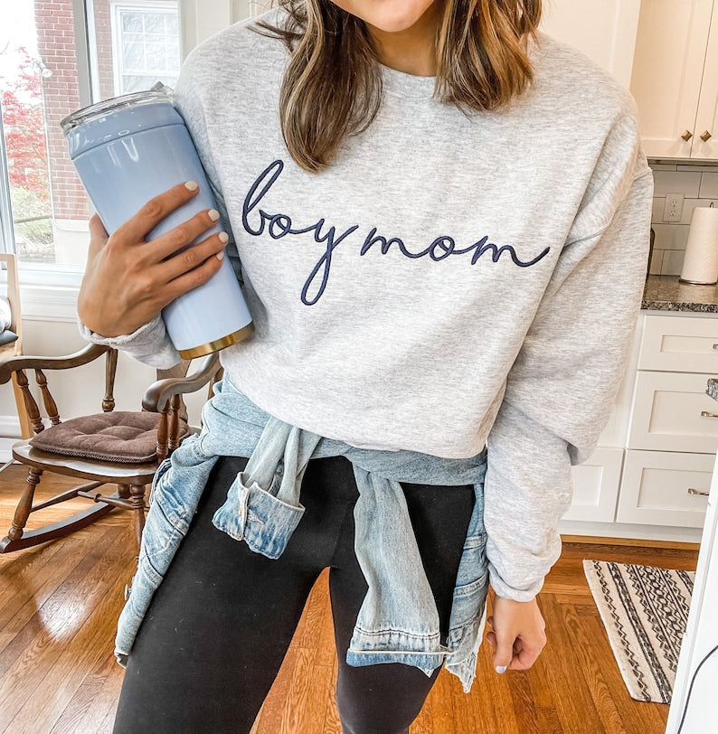Boy Mom Personalized Crewneck Sweatshirt | Personalized Crew Neck Pullover | Embroidered Sweatshirt | Mother's Day Gift il_794xN.3833837062_57r7.jpg