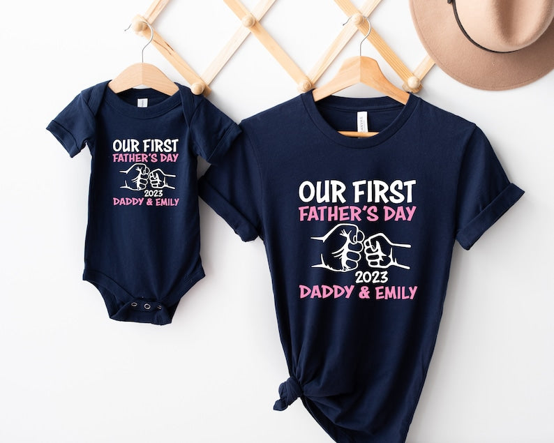 Personalized Father's Day Shirt, Our First Father's Day, Custom Father's Day Matching Shirt, Father & Daughter, Father & Son il_794xN.4874724210_8q2w.jpg