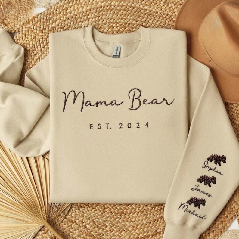 Custom Embroidered Mama Bear Est Sweatshirt with Kid Names, Funny Mother Day Gift for Mom, Personalized Name on Sleeve New Mom Gift il_794xN.5827489394_mmp9_1.jpg