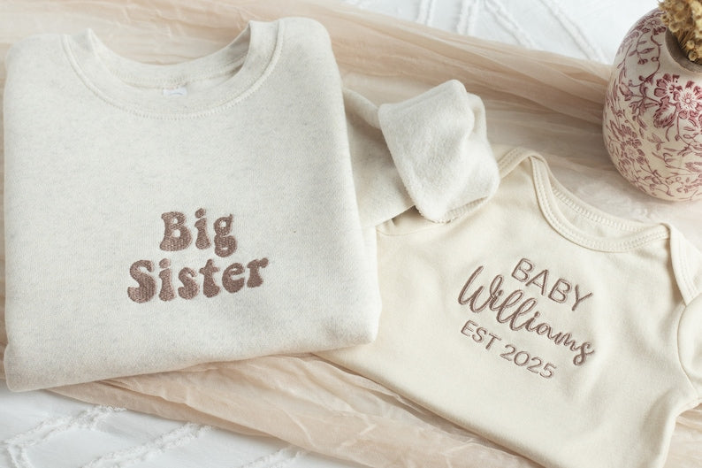 Embroidered Big Sister Sweatshirt, Toddler Sweatshirt, Fleece Toddler Crewneck, Custom Toddler Sweatshirt, Natural Sweatshirt il_794xN.5841261728_7tu6.jpg