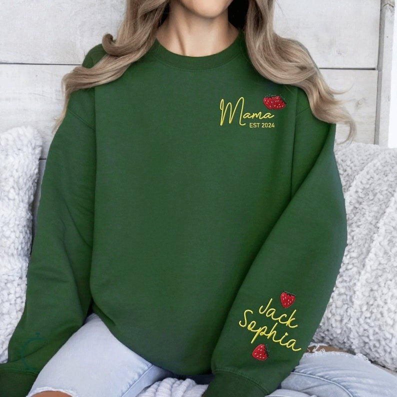 Custom Name Strawberry Mama Embroidered Sweatshirt, Strawberries Fruit Embroidered Outfit Mothers Day Gift Ideas for Mommy il_794xN.5870165141_nesc_1.jpg
