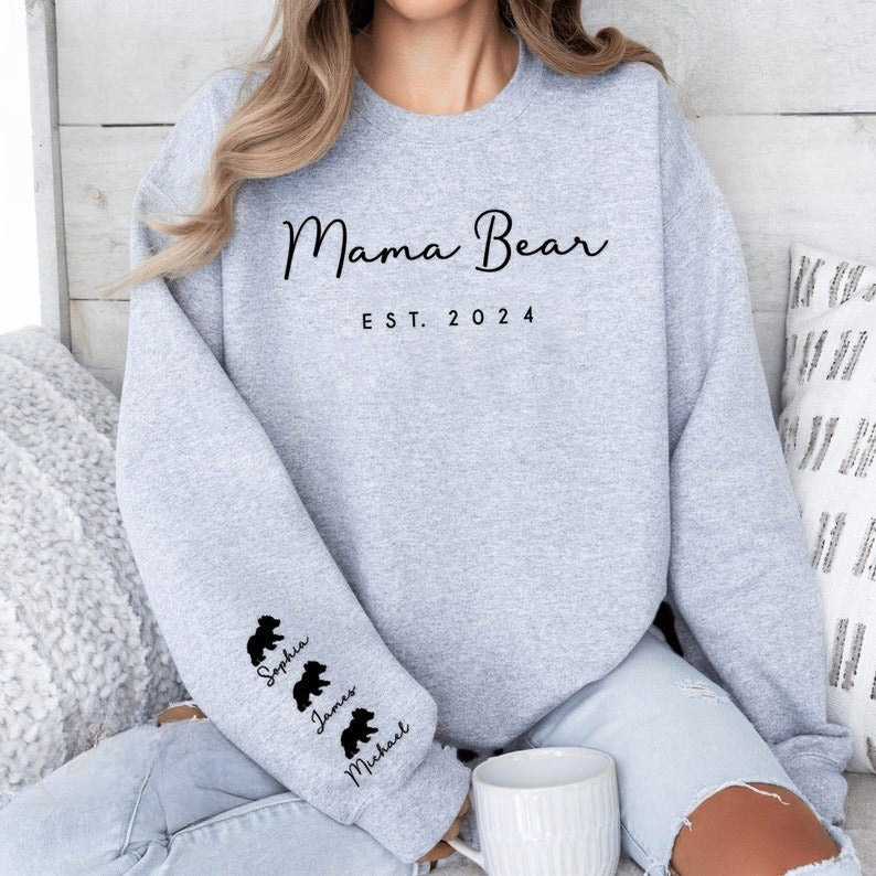 Custom Embroidered Mama Bear Est Sweatshirt with Kid Names, Funny Mother Day Gift for Mom, Personalized Name on Sleeve New Mom Gift il_794xN.5875579155_ismb_2.jpg