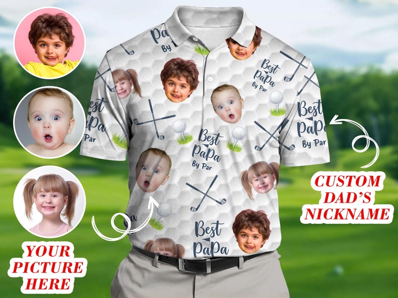 Custom Face Kids Photo Polo Shirt, Custom Best Dad By Par Polo Shirt For Dad, Father's Day Gift For Dad, Father, Shirt Gift For Golf Lover il_794xN.5996503072_bueb.jpg