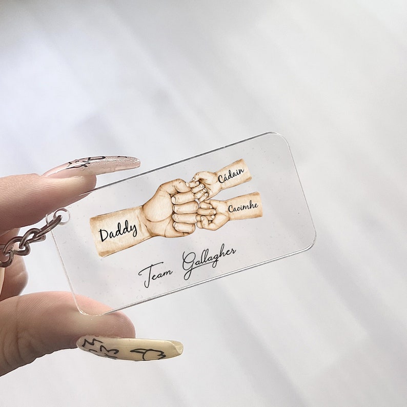 Daddy's Team Fist Bump Personalized Acrylic Keychain, Gift For Dad, Father's Day Gift il_794xN.6021533205_8zg2.jpg