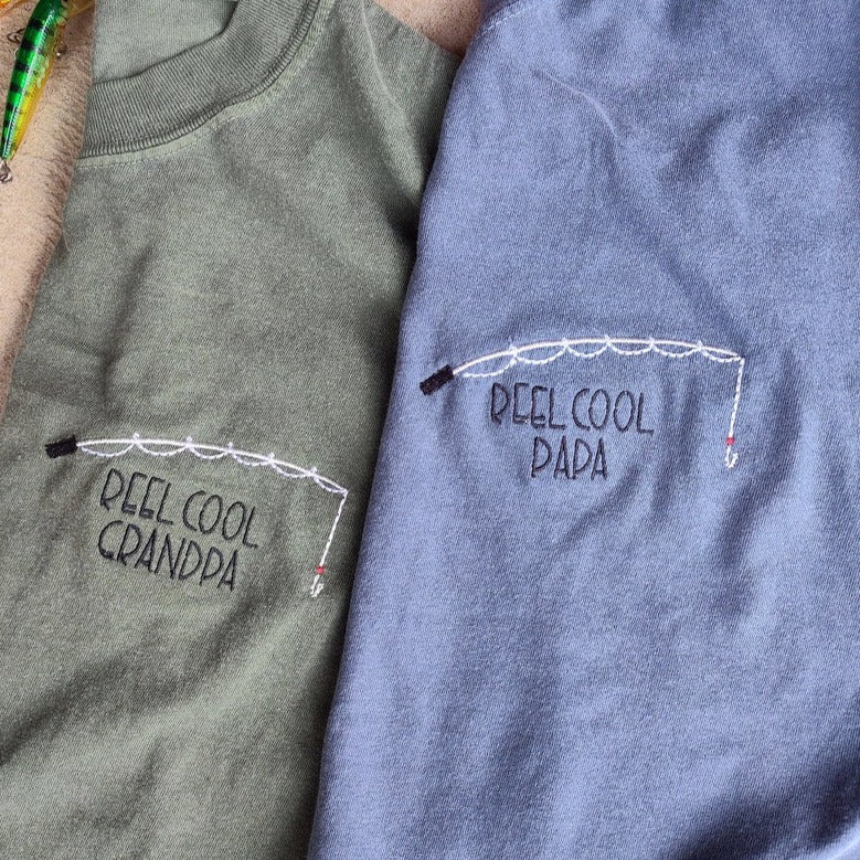 Custom Embroidered Grandpa Fishing Shirt , Personalized Shirt for Grandpa, Papa Fishing Gift, Fishing Father's Day Shirt il_794xN.6021681160_f63q.jpg?v=1742187692