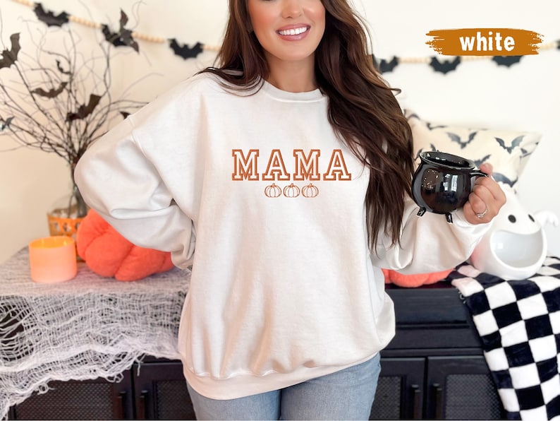 Personalized Embroidered Mama Sweatshirt with Pumpkins | Fall & Halloween Themed | Custom Kids Names on Sleeve | Cozy Autumn Pullover il_794xN.6155628525_s60q.jpg