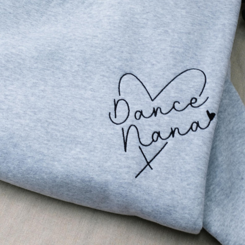 Custom Dance Mom Embroidered Sweatshirt, Personalized Dancer Name on Sleeve, Gift for Dance Mama, Dancing Crewneck for Mothers Day, Mom Gift il_794xN.6489836338_7svg.jpg