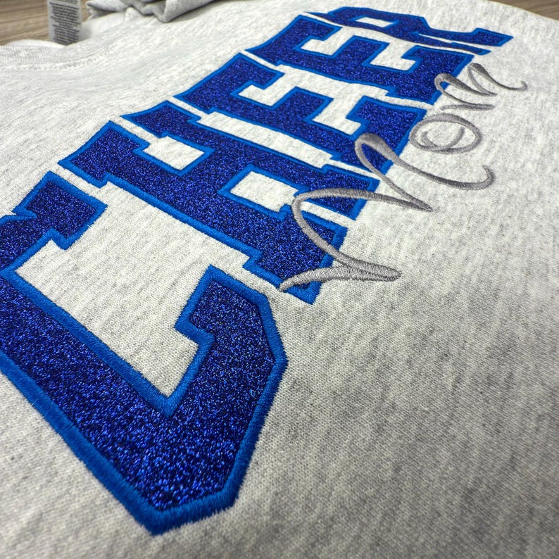 Custom Embroidered Glitter Cheer Mom Sweatshirt | Embroidered with Child's Name | Personalized Cheer Team Spirit | Cheer Mom Gift il_794xN.6571719644_1dfg.jpg