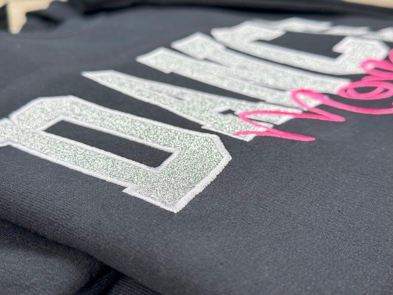 Custom Embroidered Glitter Dance Mom Sweatshirt | Embroidered with Child's Name | Personalized Dance Team Spirit | Dance Mom Gift il_794xN.6619886765_s07i.jpg