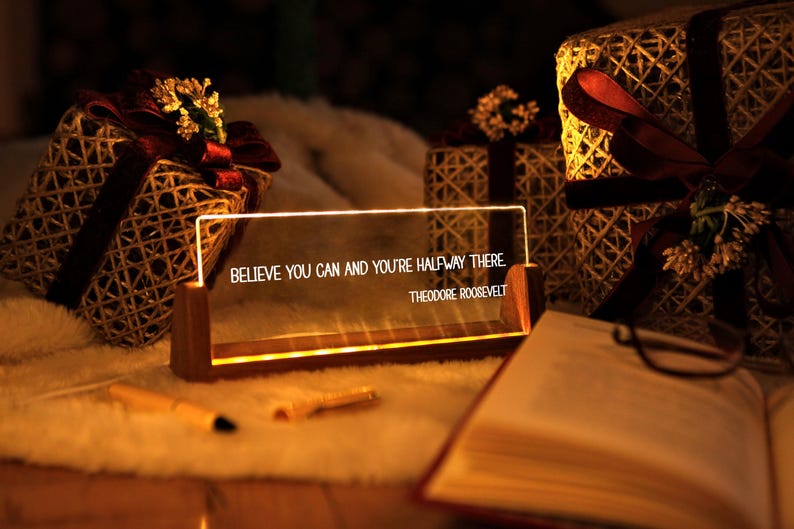 Custom Quote Print - Motivational Saying with LED Stand - Personalized Quote Sign - Motivational Quotes - Mindfulness Gift - Brainy Quote il_794xN.6772994703_p9ua.jpg