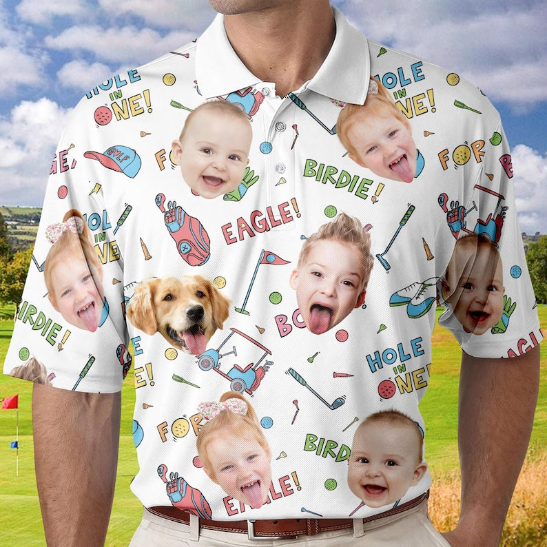 Best Dad By Par Shirt, Custom Faces Shirt for Golfer, Short Sleeve Golf Shirt Gift for Husband, Father, Personalized Shirt with Face for Men il_794xN.6798169632_1n5g.jpg