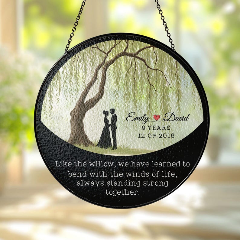 9th Anniversary Willow Tree Gift, 9 Year Anniversary Willow Glass Suncatcher, Willow Tree 9 Year,Anniversary Gifts,Anniversary,Couples Gifts il_794xN.7047516279_m1c8.jpg