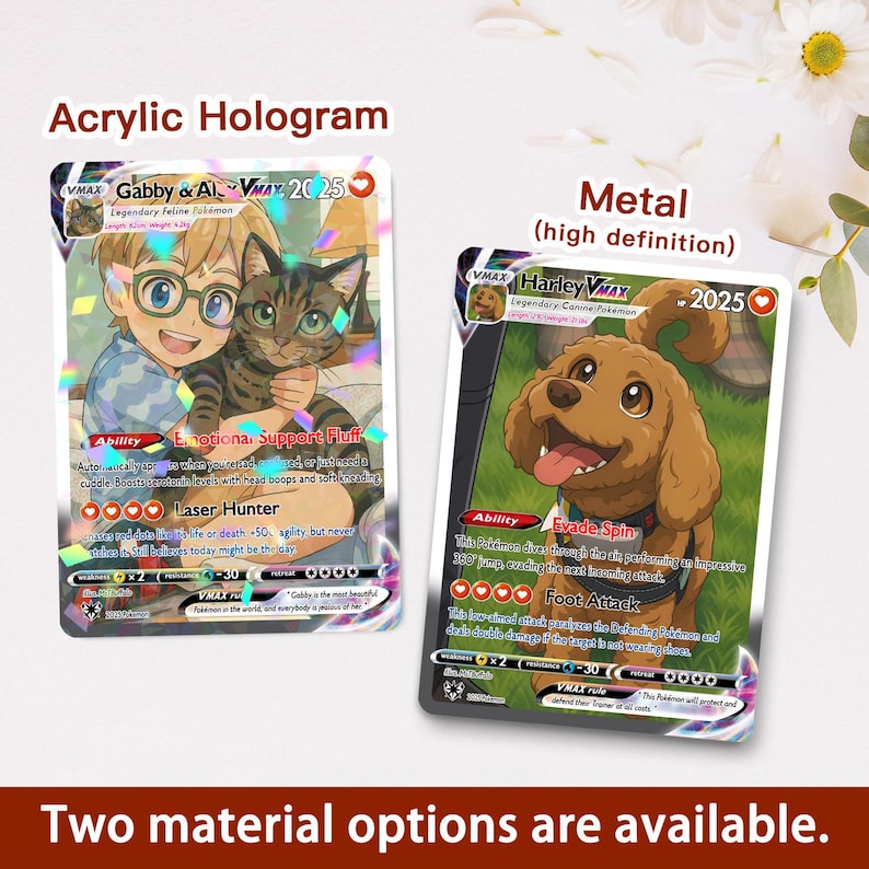 Personalized Pet as Pokemon Card, Turn your pet into a Pokemon, Custom Photo Anime Card, Gift For Him, Gift For Her, Pet Lover Gift Cat Gift il_794xN.7194556680_f596.jpg