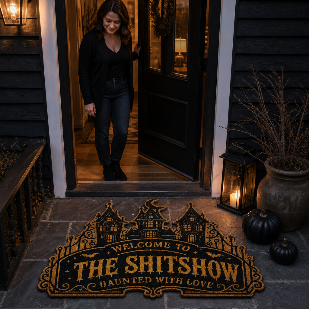Haunted With Love – Custom Shape Doormat (ZB) – Halloween Gift For Friends, Family mockup-held-6a8294d665b40ec9ed5574f5.png