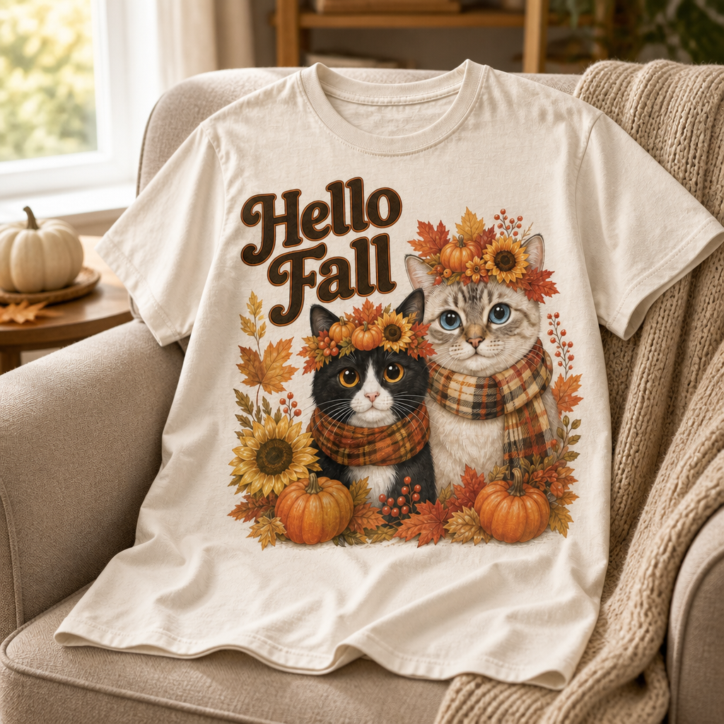 Hello Fall – Personalized T-shirt – Fall Gift mockup-product-6a7d251a1221c289dd4cd81e.png