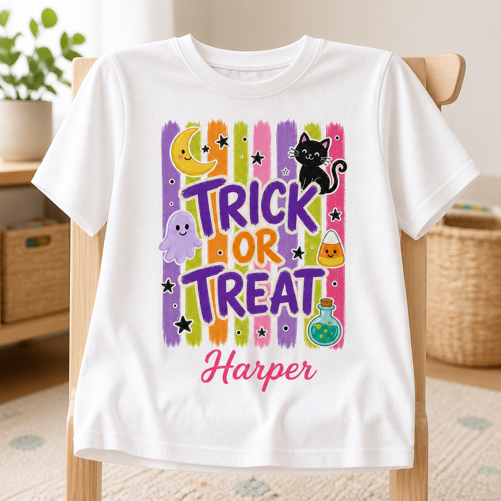 Trick or Treat – Personalized T-shirt – Halloween Gift For Friends, Family mockup-product-6a82964ed2a44ea0d6997359.png