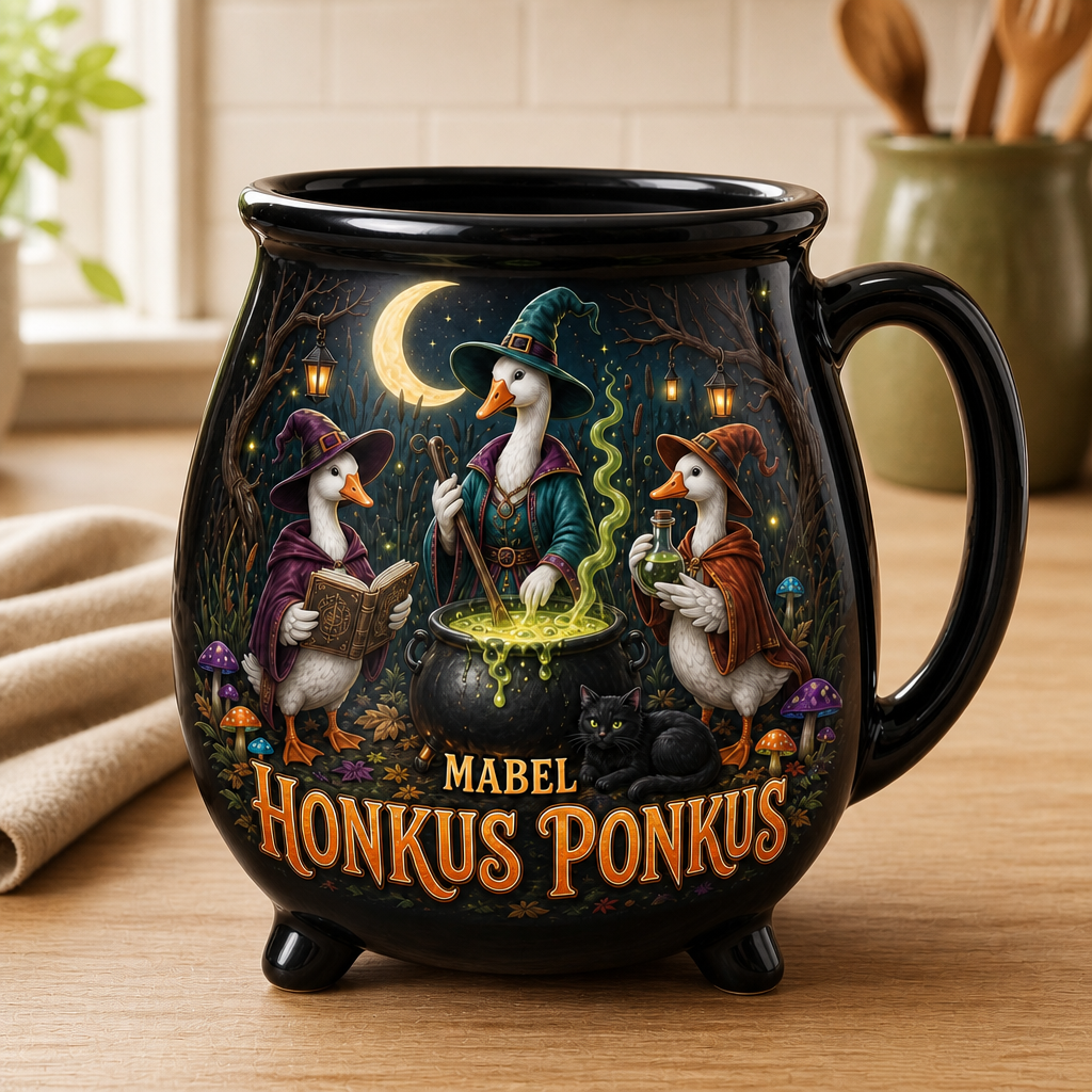 HONKUS PONKUS – Personalized Halloween Black Ceramic Witch Mug – Halloween Gift mockup-product-6a8667b7e73d3a4e713e1b25.png
