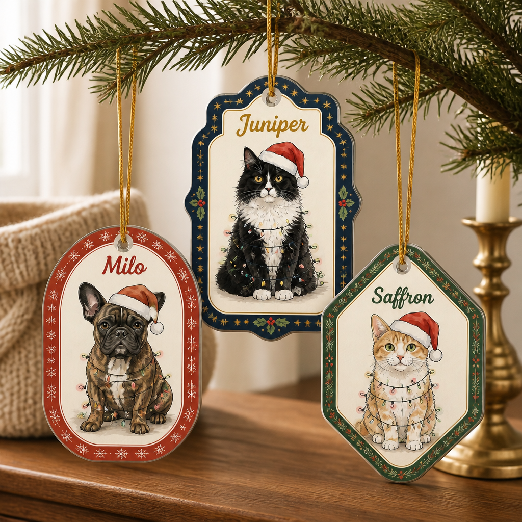 Custom Pet Photo Acrylic Ornament with Name – Personalized Santa Hat Dog & Cat Christmas Gift mockup-product-6a8bb5682af9c10823b11d88.png