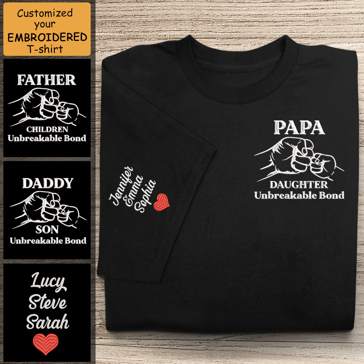 Unbreakable Bond Father And Children Name - Personalized Embroidered Apparel - Gift For Father photo_2023-05-16_16-39-43.jpg?v=1742187604