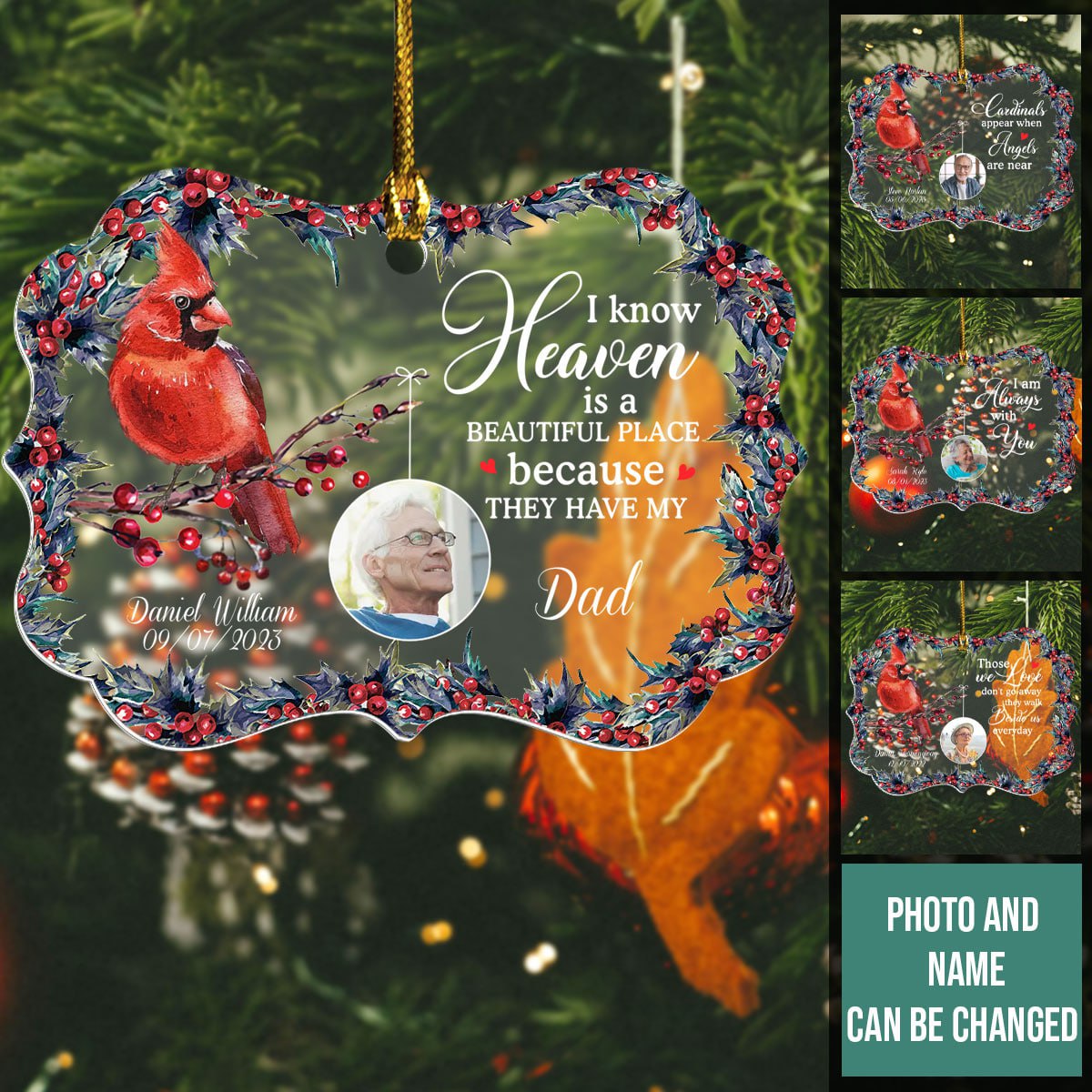 I Know Heaven Is A Beautiful Place - Personalized Ornament - Memorial Christmas Gift photo_2023-09-22_16-00-17.jpg
