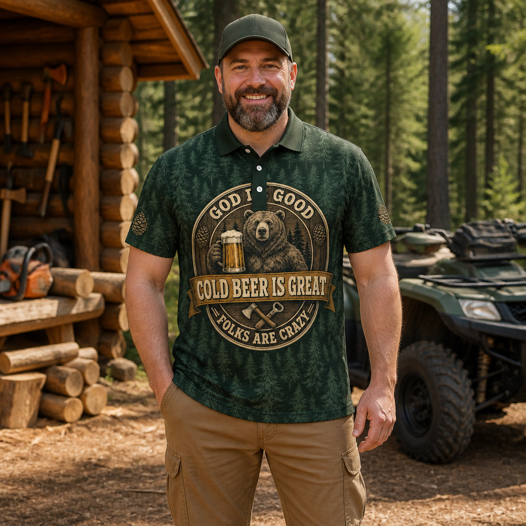 Bear & Beer Forest AOP Polo – God Is Good, Cold Beer Is Great - Polo shirt - All over printed 0060aef7-1289-44a5-935a-93da6b4b63f4.jpg
