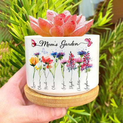 Personalized Grandma's Garden Outdoor Flower Pot With Grandkids Name and Birth Flower For Mother's Day 01_1_4.jpg