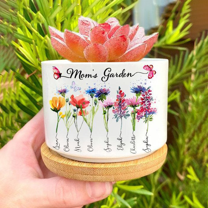 Personalized Grandma's Garden Outdoor Flower Pot With Grandkids Name and Birth Flower For Mother's Day 01_1_4.jpg