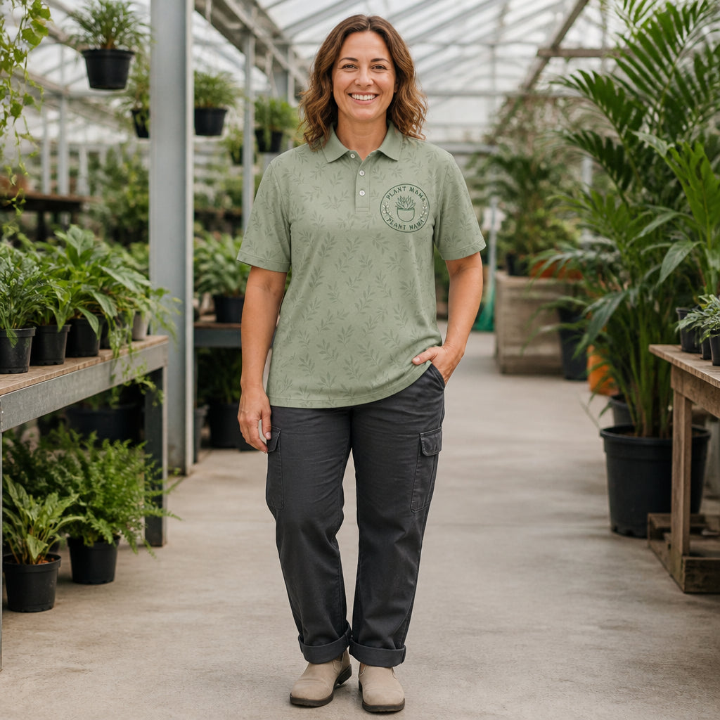 Plant Mama Botanical Crest Polo - Polo shirt - All over printed 01b54c2a-2b82-49b7-8a29-c2ac8fe82cf5.jpg