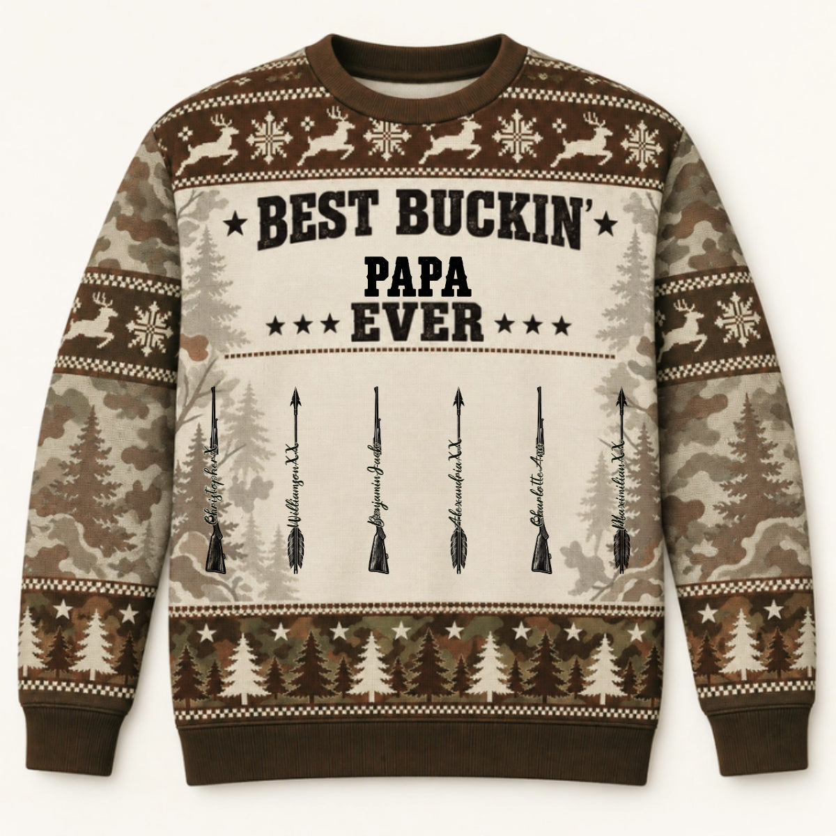 Best Buckin Papa — Personalized Sweater — Christmas Gift