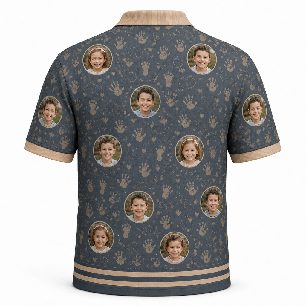 Custom Grandkid Photo Polo - Back view
