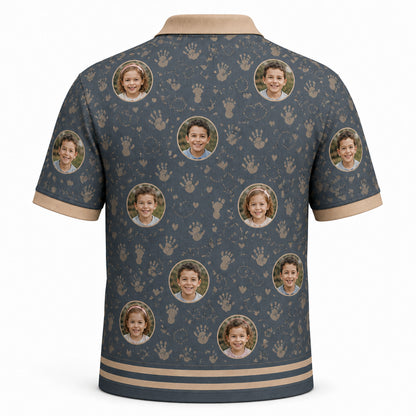 Custom Grandkid Photo Polo - Back view