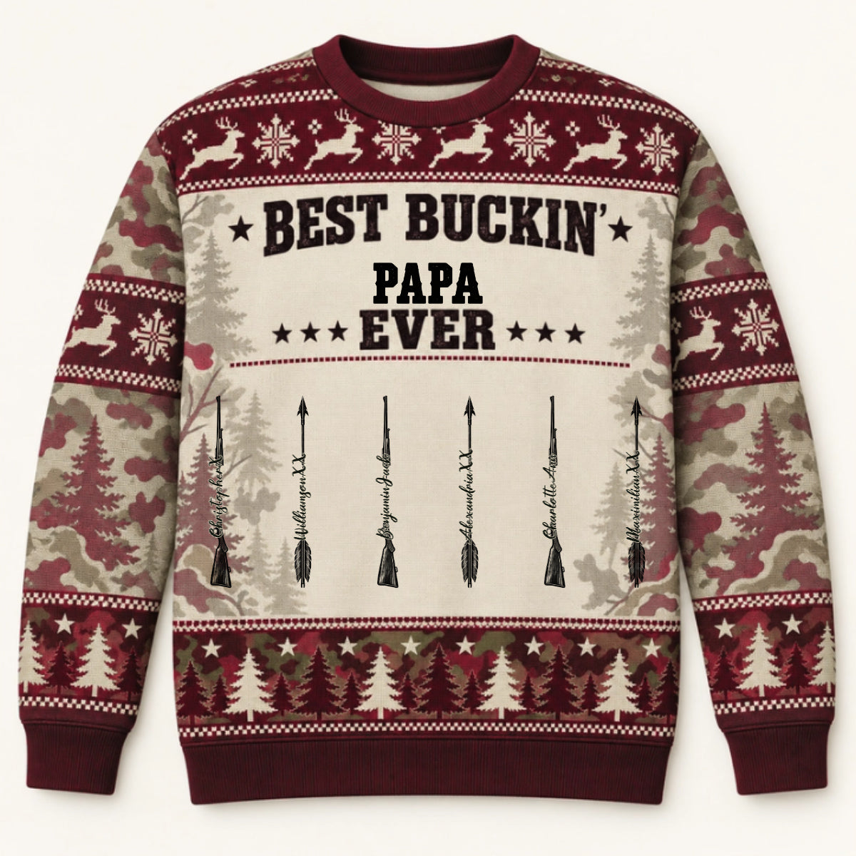 Best Buckin Papa — Personalized Sweater — Christmas Gift