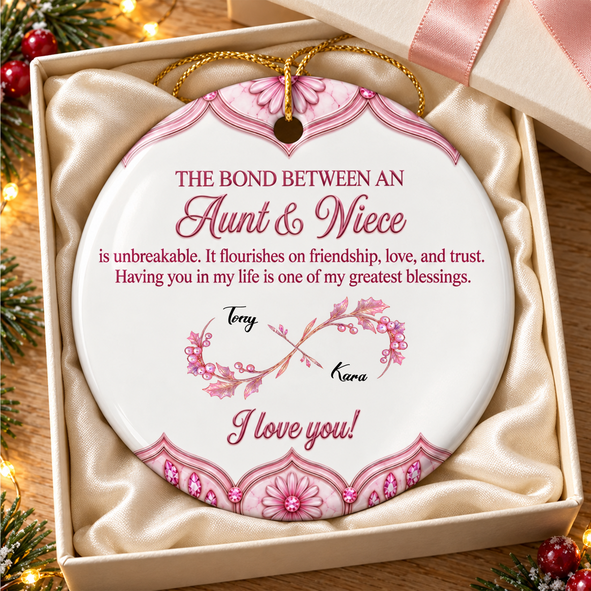 Personalized The Bond Between Aunt & Niece Christmas Ornament - Custom Ceramic Keepsake Gift for Niece from Aunt 032edcbf-9bd4-4ab3-83c6-3bb392de049c-2.png