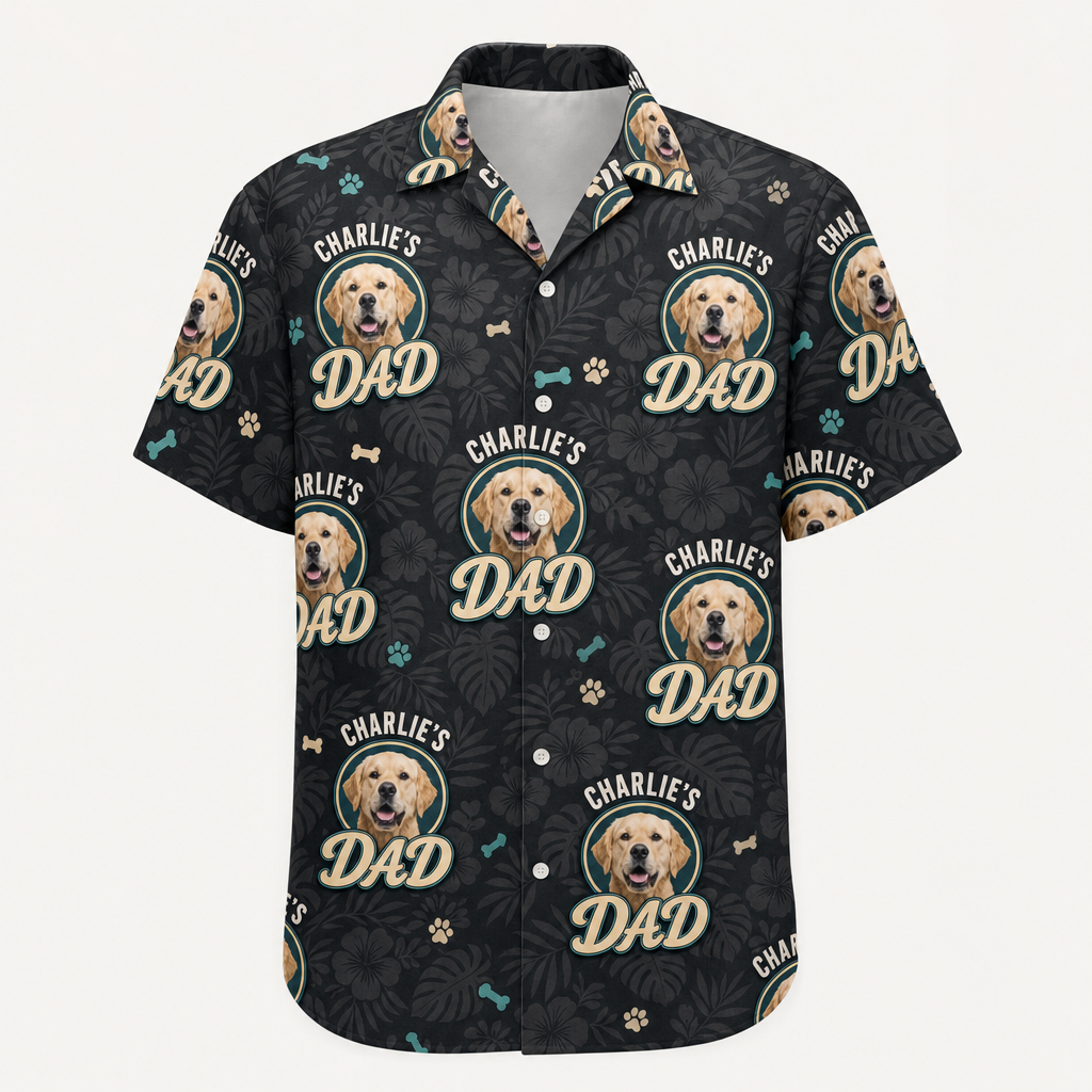 Pet Name’s Dad – AOP Hawaiian Shirt (Photo + Name) - Hero