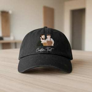 Custom Embroidered Outline Photo - Portrait Embroidered Dad Cap