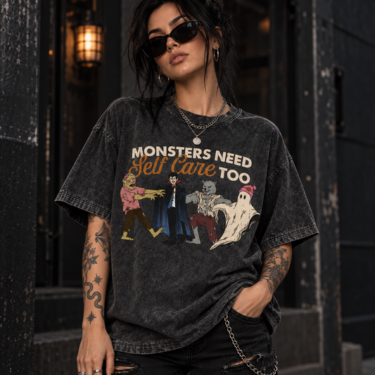 Monsters Need Self Care Too Shirt, Retro Halloween Mental Health Tee, School Counselor Gift, Therapist Shirt, Spooky Season T-Shirt 0469e211-91a0-4c05-90dc-8b3bd45a9713-j1.png